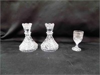 2 Anne Hutte Candle Holders 1 Glass Shot Glass