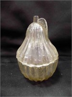 Vintage Glass Pear Dish w/Lid