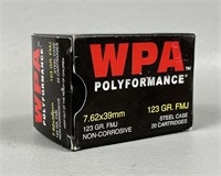 WPA 7.62x39 123 Gr. FMJ -20 Rounds