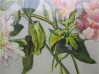 Vintage Floral Picture in Oval Frame