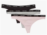 Calvin Klein Women's Ribbed Cotton Thongs 3 Pack