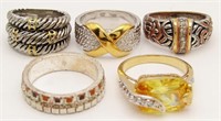(5) Vintage Silver & Gold Tone Rings