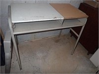 Metal Writing Desk - 36"Wx18"Dx30"H