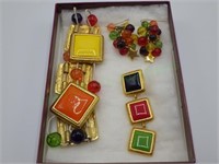 Vintage Colorful Liz Claiborne Earring/Bracelet