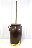 Early "Brown Pottery" 5 Gallon Drip Pottery Churn