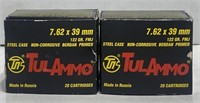 (OO) TulAmmo 7.62x39mm Cartridges,