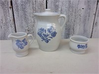 Vintage Yorktown Pitcher w/Lid & Cream & Sugar