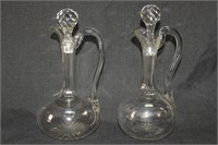 Two Crystal Claret Decanters and Stoppers,