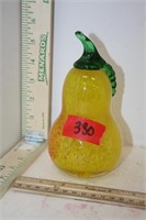 Hand Blown Pear Paperweight