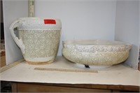 Large Ceramic Planter & Matching Wash Bowl