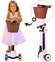 ISPORTER 3 WHEEL TODDLER SCOOTER PINK WITH BASKET
