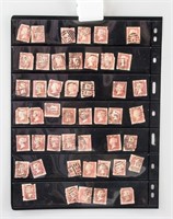 91 British Penny Red Postage Stamps