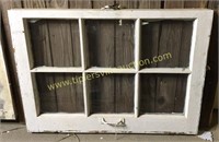 6 pane window with handle and chippy wood 28x20 2