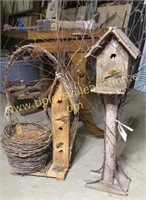 2 Willow and grapevine birdhouses