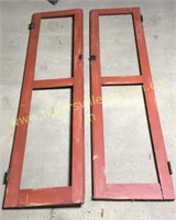 Red antique pantry door panels sold 2x the bid