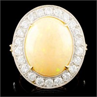 14K Gold 5.51ct Opal & 1.26ctw Diamond Ring