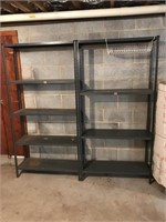 Two Metal Storage Shelves (37"W x 12"D x 72"H)