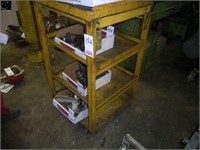 4-shelf steel tool tray on castors