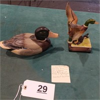 2 hand painted Mallard ducks