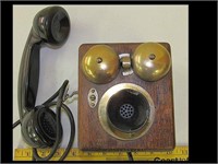WESTERN ELECTRIC MADE OAK WALL PHONE WITH UNUSUAL