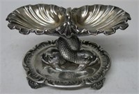 FRENCH ODIOT SILVER DOUBLE SALT DISH