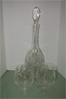 Pinwheel Decanter & 2 Brandy Snifters