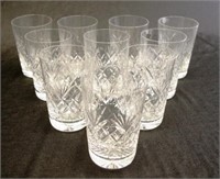 Ten cut crystal water glasses