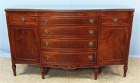 Mahogany Buffet with Lined Flatware Drawers