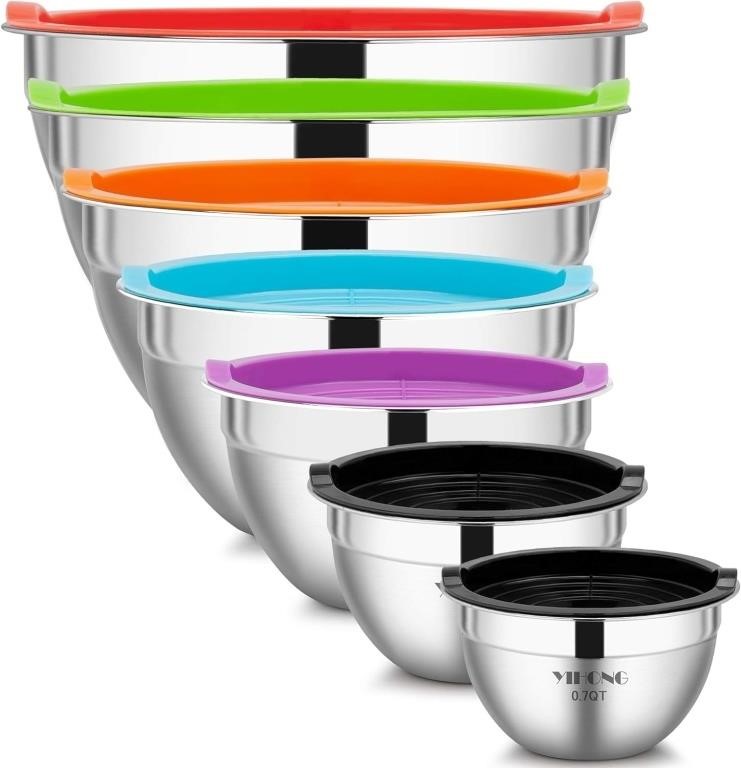 YIHONG 7 Piece Mixing Bowls with Lids for Kitchen,
