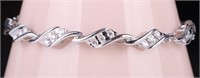 ~1.00CTW DIAMOND 10K WHITE GOLD LADIES BRACELET