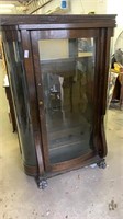 Curved Glass Curio Cabinet, 62x41in
