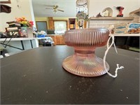 Pink Carnival Glass Candle Holder