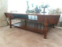Coffee table with 3 inlay tile pictures