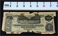 1896 Confederate States of America $10.00 Note