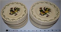Metlox CA Pottery Poppytrail Rooster plates