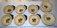 Metlox CA Pottery Poppytrail Rooster bowls