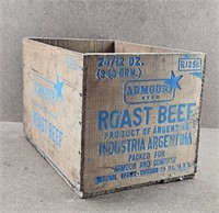 Armour Roast Beef Wooden Crate - vintage
