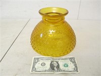 Vintage Yellow/Amber Glass Oil Lamp Shade