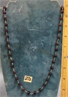 34" amethyst bead necklace         (g 22)