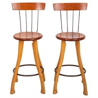 Bradford Woodworking Pitchfork Counter Stools, Pr