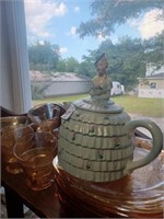 Vtg. Women in Puffy Dress Teapot