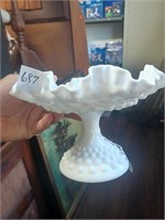 Fenton? Hobnail Milkglass Compote