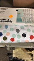 Room Essentials shower curtain 
Polka dot