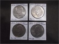 4 1971 Eisenhower Dollars
