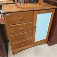 maple 4 drawer 1 door dresser/wardrobe