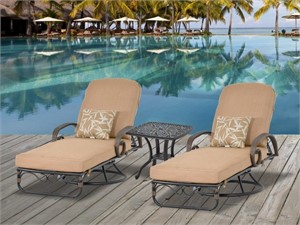 Grand Bonaire Weave  Swivel Chaise Lounge Set of 3