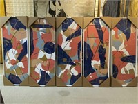 Set of 5 Framed Oil Abstract #268  21X2.5X56each