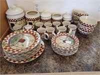 39 Piece Dish Set With Canisters And Creamer/Sugar