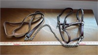 Silver inlaid Show Halter w/ lead, like new