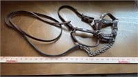 Sm Silver lined Show Halter w/ Lead, like new